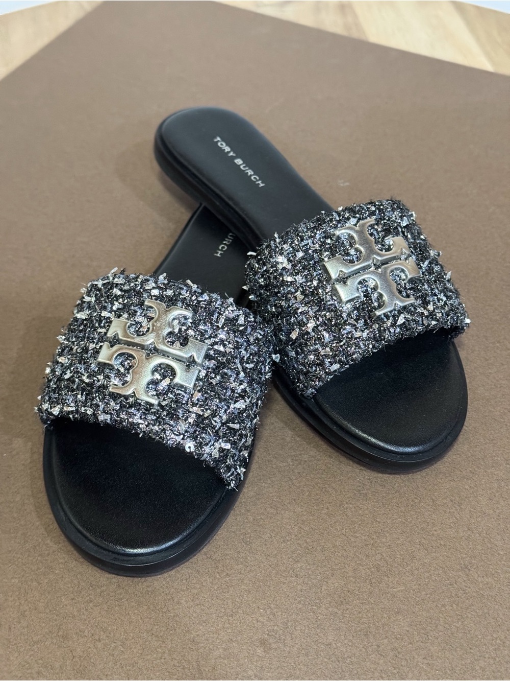 Tory Burch Sequin Slide Sandals